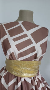 Latina Spandex -Imprimeu Figuri Capucino/Bej- STO1050